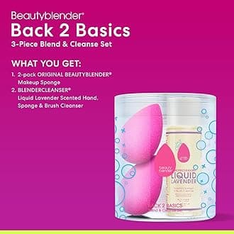 BeautyBlender Back 2 Basics Blend & Cleanse Set (2x Beautyblender Sponge + 1x Blendercleanser Liquid) 3pcs