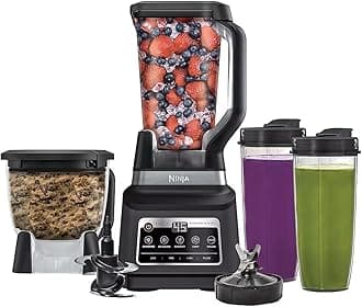 BN805A Pro Plus Kitchen System, 1400W, 5-in-1: Smoothies, Chop, Dough, Auto IQ, 72oz Blender Pitcher, 64oz Processor Bowl, 2x32oz Cups, Black