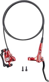 Cyclon MTB Hydraulic Disc Brakes Set, Black/Red Aluminum Alloy Hydraulic Brakes for Mountain Bike Left Front 1000mm Right Rear 1700mm Hydraulic Bicycle Brakes with is/PM Adapter Fit 160mm Rotor