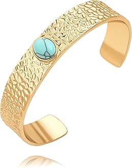 Dainty Gold Bar Bracelet for Women Simple Delicate Thin Cuff Bangle Hook Bracelet 18K Gold Plated Handmade Minimalist Jewelry