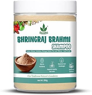 Havintha Natural Bhringraj Brahmi Shampoo for Hair with Amla Reetha Shikakai Methi Dana and Flax Seed (250g)