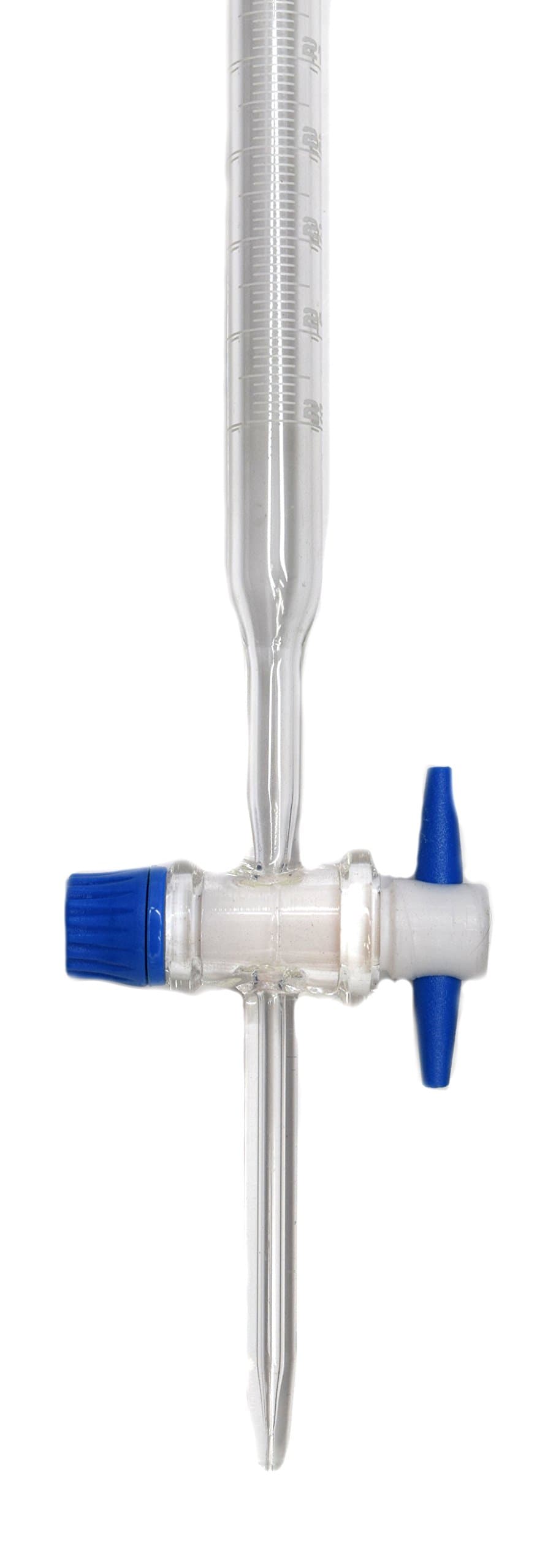 EISCO Burette, 25ml - White 0.10mL Graduations - Class A, Conforms with DIN ISO 385 Standards - Borosilicate Glass with PTFE Key Stopcock