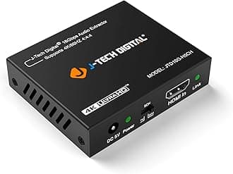4K HDMI Audio Extractor, 4K@60Hz 1080P@120Hz 1080P@144Hz HDMI to Optical, 3.5mm Audio Converter Adapter, SPDIF, HDR10 CEC Digital Audio, DTS 5.1, [JTD18G-H5CHV2]