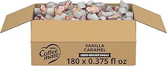 NESTLE COFFEE-MATE Coffee Creamer, Vanilla Caramel, liquid creamer singles, 180 Count (Pack of 1)