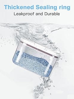 LivLab Mker Laundry detergent dispenser with One-Press Lid,Clear PET powder container with Measuring Cup, pods container 11L/25Lbs/400oz(540 Pods)