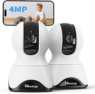 4MP Pan/Tilt Cameras for Home Security, Wired Indoor Camera for Pet/Dog/Cat/Baby/Nanny with Phone App, Motion Tracking, Night Vision, 2-Way Audio, AI Detection, 5GHz/2.4GHz WiFi, Works w/Alexa