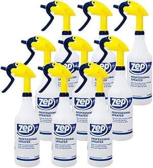 ZepProfessional Sprayer Bottle - 32 Ounces (Case of 9) 30 Foot Spray, Adjustable Nozzle