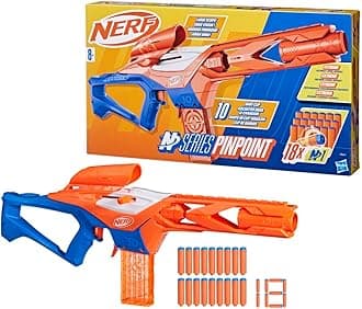 N Series Pinpoint Dart Blaster, 18 Nerf N1 Compatible Only with N Series Blasters, 10-Dart Clip, Blaster Gifts For Kids