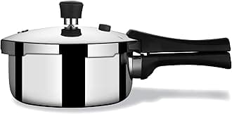 Stahl Xpress Cooker Triply Pressure Cooker Baby, Induction Cooker, Outer Lid Pressure Cooker 1.5 L, Induction & Gas Stove Compatible, 5 Years Warranty, Silver
