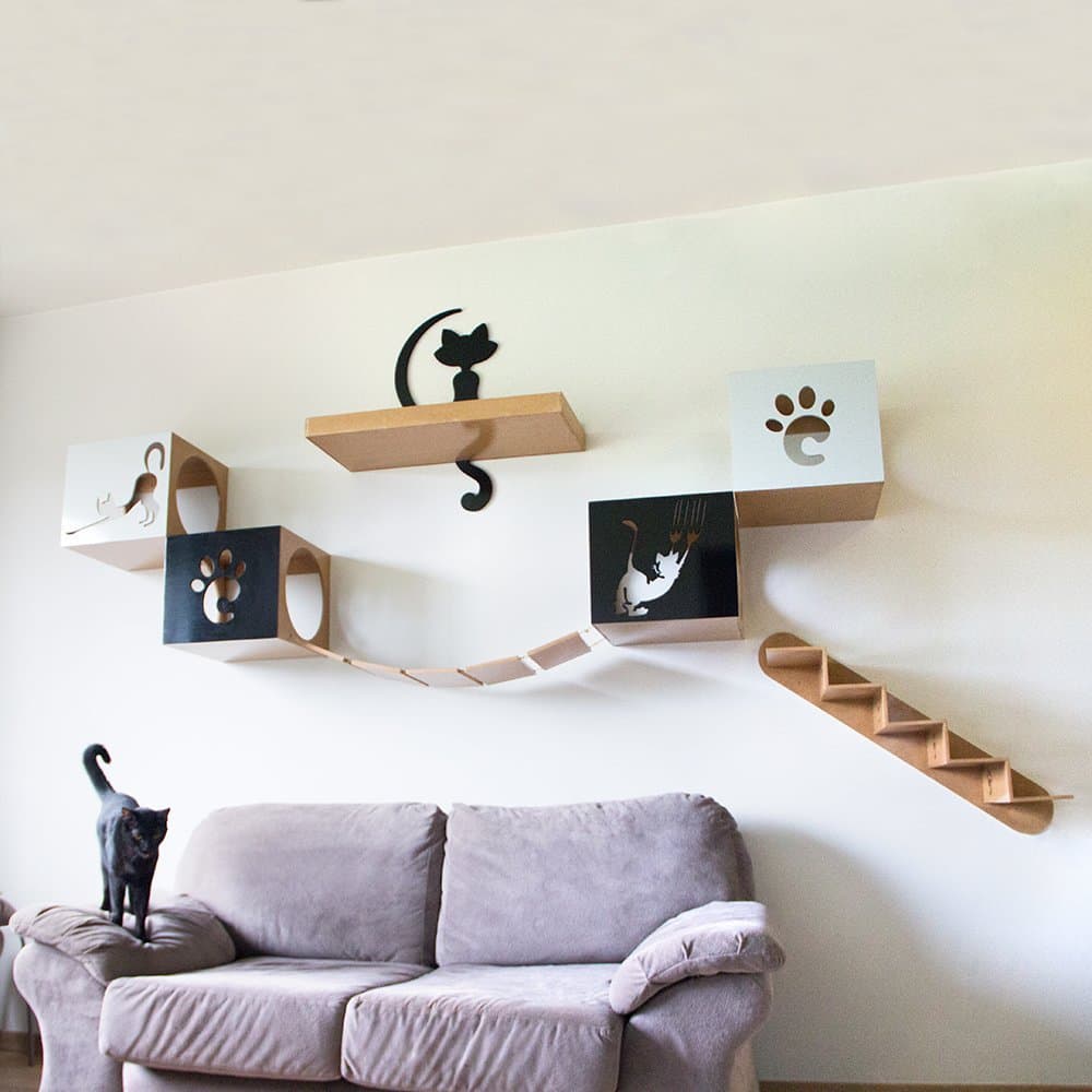 CARLU Cat Activity Wall Trees, Black