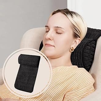 WdFour Headrest Memory Pillow, Support Cushions for Neck, Back or Leg for Sofas, Recliners, Office Chairs, Massage Chairs for Neck Pain Relief and Cervical Support. (Black, 13" Wx5.5 Lx3 D, 1PC)