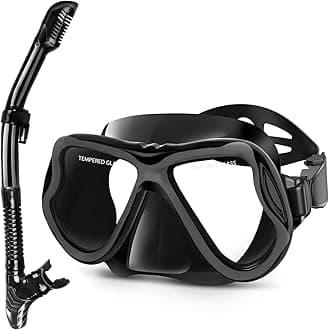 Greatever Dry Snorkel Set,Panoramic Wide View,Anti-Fog Scuba Diving Mask,Easy Breathing and Professional Snorkeling Gear for Adults