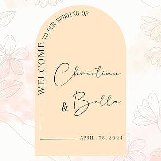 Personalized Wedding Welcome Sign Custom Welcome to Our Wedding Party Sign Decal Selfie Mirror Decal for Wedding Welcome Sign with Name and Date DIY Lettering Vinyl Sticker for Marriage Party Supplies