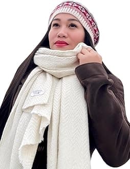 Organic Warm Soft Unisex Natural Wool Stole/Shawl MADE IN NEPAL