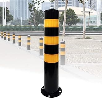 Parking Bollards Concrete In, Security Posts For Driveways Parking Bollards Barrier Car Security Reflective Tape Security Posts For Driveways, Metal Bollard for Industrial, Commercial (Color :