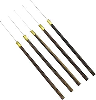 EmbroideryMaterial Aari Needles Set for Embroidery Work, Maggam Work, Beading Work, Zardhosi Work (0.5 MM Thick, Pack of 5 Pieces)