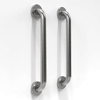 Dual Pack 1-1/4 x 16 inches Stainless Steel Bath Safety Grab Bars, ADA Compliant 500lbs Loading Capacity, Brushed Nickel