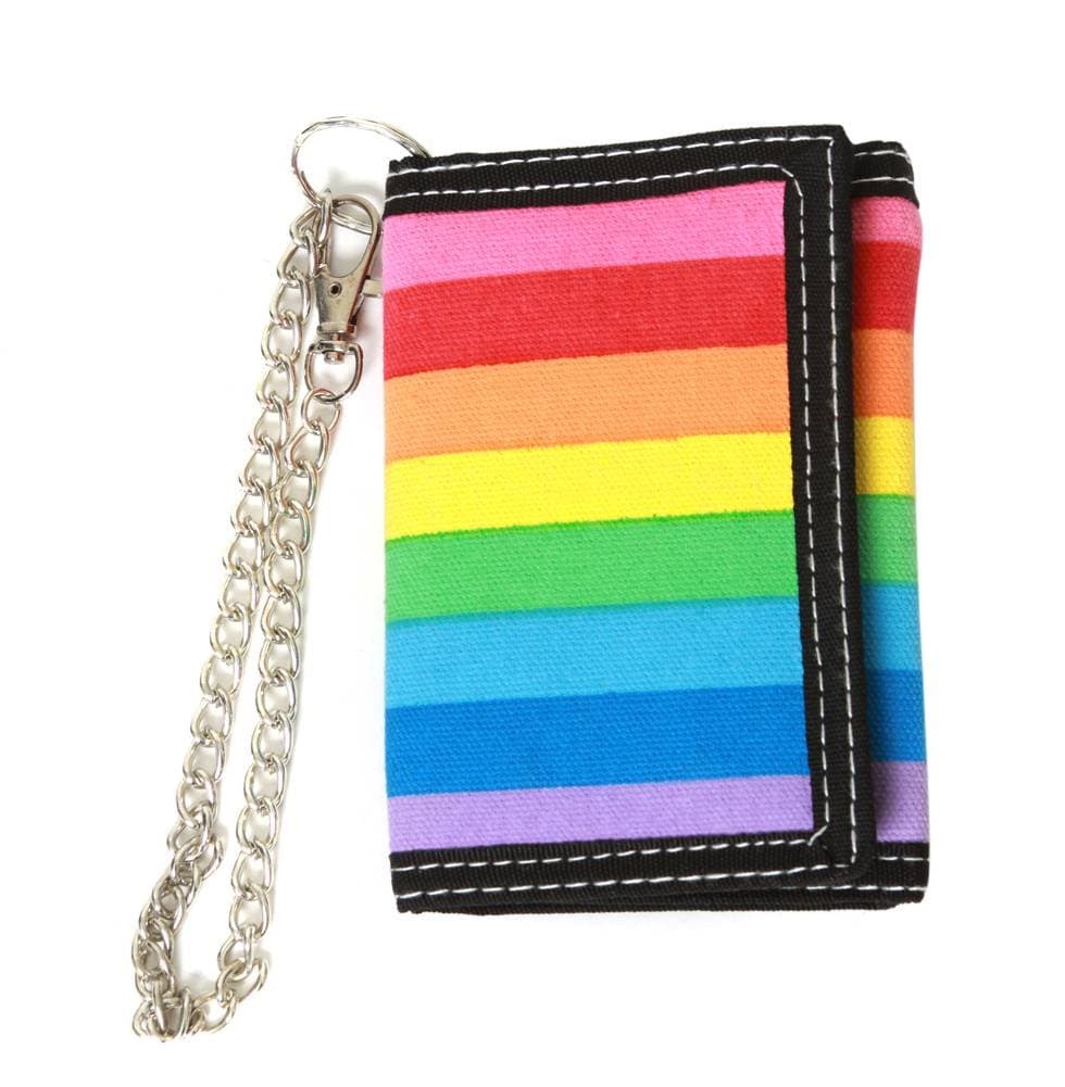 Rainbow Colored Wallet w/Chain