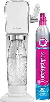 SodaStream Art Sparkling Water Maker (White) with CO2 and Dishwasher Safe Bottle