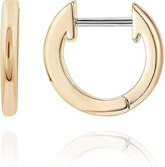 14K Gold Plated Cuff Earrings Huggie Stud | Small Hoop Earrings for Women