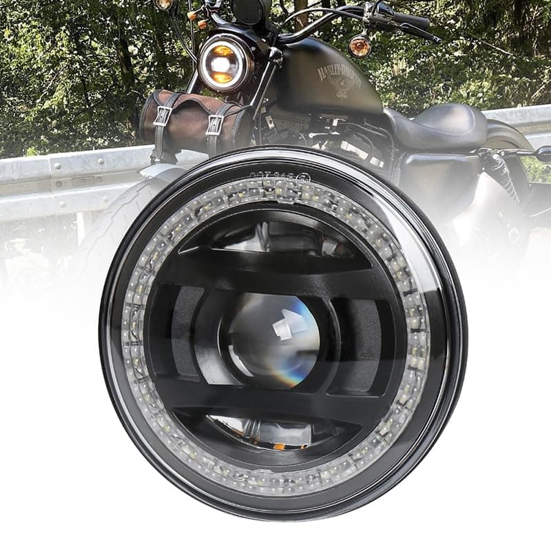 5.75" LED Sealed Beam Headlight Replacement with Hi/Lo Beam White DRL, Replacement for H5006 H5001 H5506 Compatible with Chevy Trucks Semi 349/359, Motorcycle 5 3/4 Round LED Headlight 1 PCS