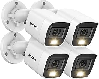 ANNKE 4 Packed 2.0MP 1080P 1920TVL Wired Security Camera Kits, HD TVI Add-on Outdoor CCTV Cameras, Smart Dual Light, IP66 Weatherproof Housing, Home Surveillance Bullet Cam