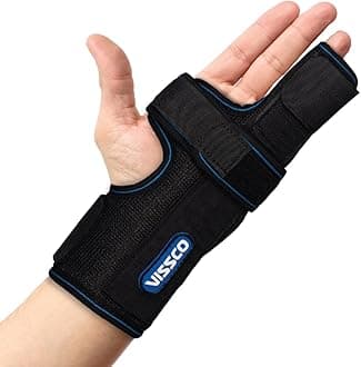 Vissco Boxer's Support Brace With Detachable Splints For Finger Fracture, Trigger finger - Left/Right hand (Black)