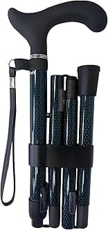Carbon Fiber Folding Walking Cane for Men and Women - Ultra Lightweight Collapsible and Height Adjustable Walking Stick