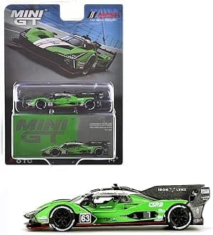 Diecast Model Car Compatible with Mini GT 1:64 Lamborghini SC63#63 Iron Lynx 2024 IMSA Sebring 12 Hrs Limited Edition MGT00816