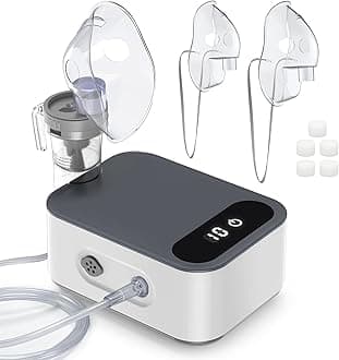 Smart Nebulizer for Adults and Kids-Digital Display Nebulizer with Mask,Desktop Compression Nebulizer for Breathing Treatment with Adjustable Time,Used Both Home, as Well as on Work