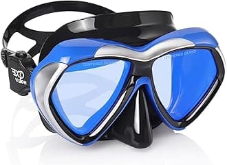 EXP VISIONAdult Scuba Diving Mask, Anti-Fog Snorkel Goggles Tempered Glass Swim Mask Goggles with Nose Cover Professional Snorkeling Gear for Diving Snorkeling