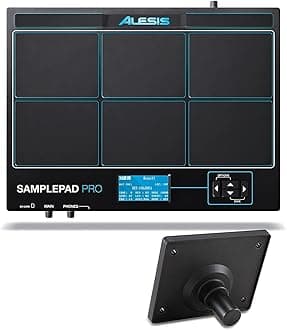 Alesis Sample Pad Pro + Module Mount - Percussion and Sample-Triggering Instrument With Dual Zone Rubber Pads and Mounting Plate for Any Drum Hardware