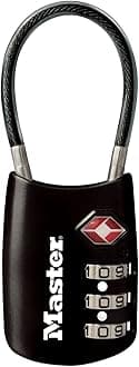 Master Lock 4688D Accepted Set Your Own Combination TSA Approved Luggage Lock, 1 Pack, Black