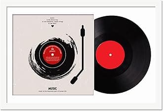 Vinyl Record Frame for the Wall Display Album Cover, White 16x24 Frame for any 12 Inch LP Record with Cover - 1 Pack/White