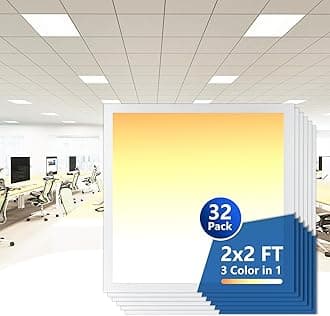 CycevSun 32 Pack 2x2 LED Flat Panel Light Drop Ceiling Fixture, 0-10V Dimmable, 20/30/40W Selectable, 3000K 4000K 5000K Switchable, 120-277V, ETL Listed