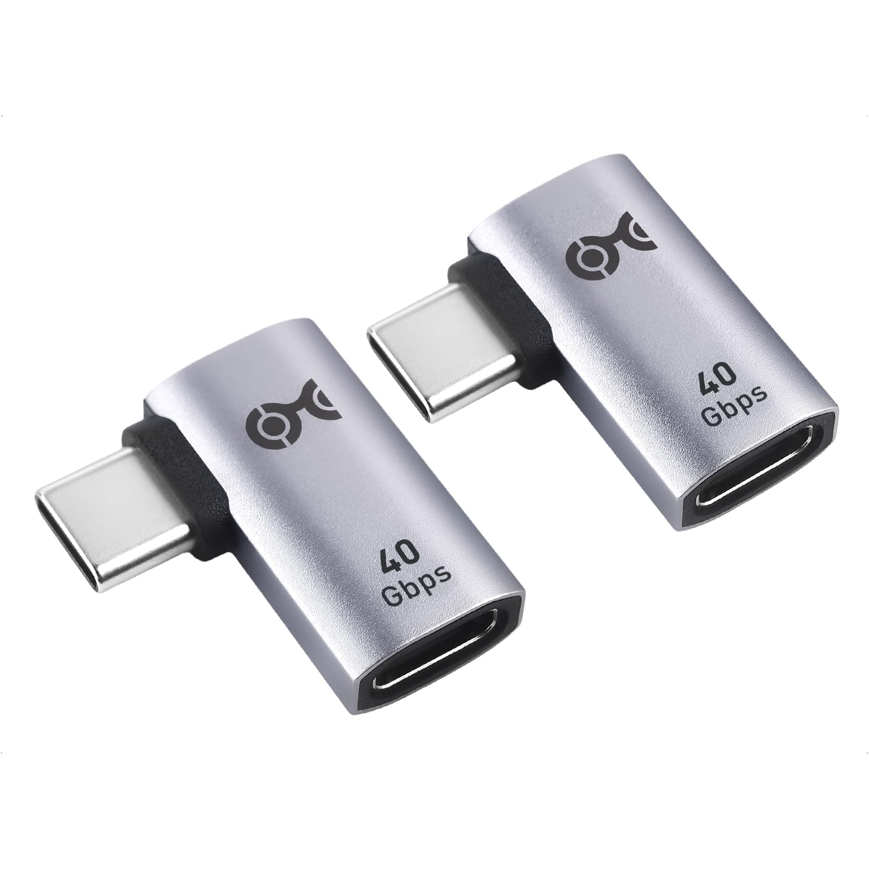 Cable Matters 2-Pack 40Gbps Flat Right Angle USB C Adapter, Up to [4K@240Hz Video, 240W Charging, 40Gbps Data Transfer] 90 Degree USB C Adapter, Compatible with Thunderbolt 4, iPhone 16, Steam Deck