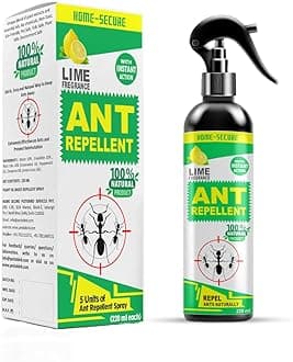Home-Secure Ant Repellent Spray 220 ml, natural herbal repellent spray made with plant oils | Safe for pets, babies, skin | Chemical Free, eco-Friendly (Pack of 5)