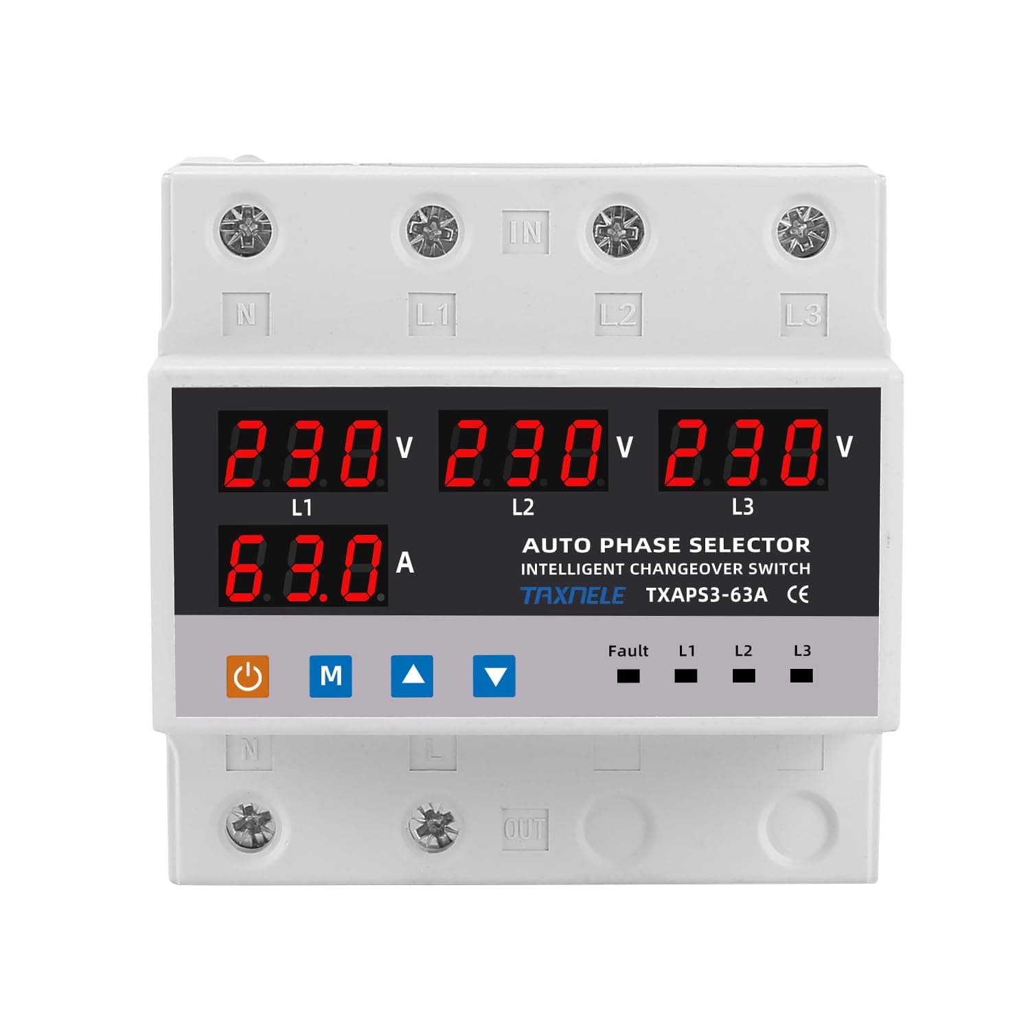 3 Three Phase Voltage Over Under Voltage Protector ATS Automatic Transfer Switch Phase Selector Uninterrupted Power 63A 100A 220V 3P Over Current Limiter (63A)