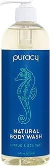 Puracy Natural Body Wash, Sulfate-Free Bath and Shower Gel, Citrus & Sea Salt, 16 Ounce