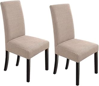 Dining Chair Covers Stretch Chair Cover Parsons Chair Slipcover Chair Covers for Dining Room Set of 2, Khaki