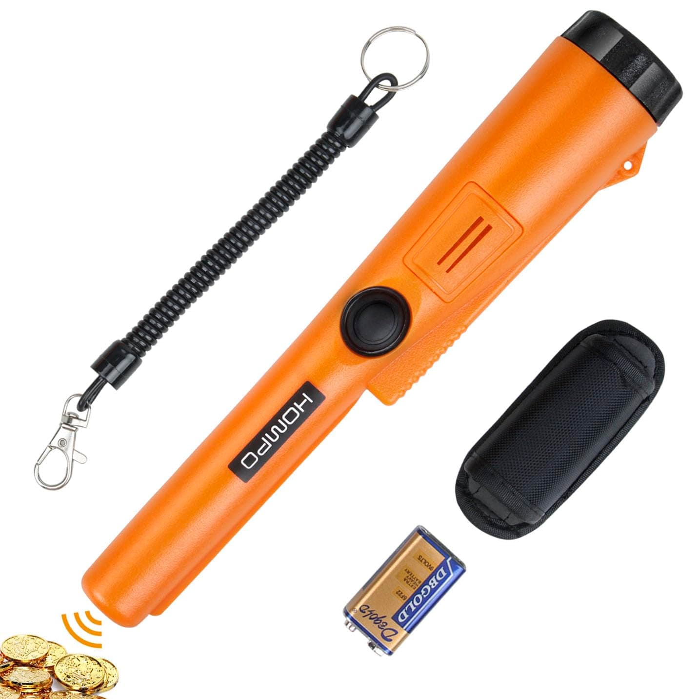 Metal Detector Pinpointer - Fully Waterproof Handheld Pin Pointer Wand, High Accuracy Professional Search Treasure Pinpointing Finder Probe for Adults and Kids
