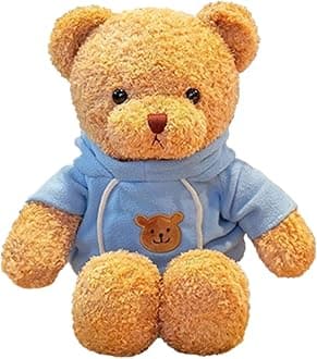 Teddy Bear 11.8 Inch Soft Cute Plush Teddy Bear with Hood for Boys and Girls (Blue)