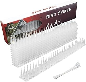 – 10PCS Plastic Bird Spikes for Pigeons Bird Repellent Fence Wall Spikes Cat Intruder Deterrent Bird Repellent Pigeon Spikes Anti Climb Spikes with Nylon Zip Ties for Squirrel Pigeon