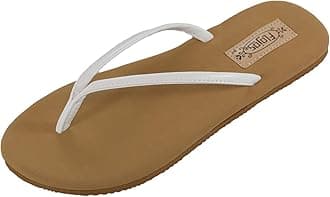 Flojos Women's Fiesta Flat, White/Tan, 11 M US