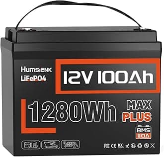 12V 100Ah LiFePO4 Lithium Battery MAX PLUS - Built-in 110A BMS with Low-Temp Cutoff, 15000+ Deep Cycle Rechargeable for RV Marine Off Grid/Trolling Motors/Home Backup