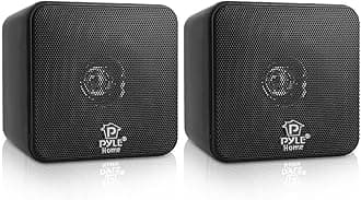 【Pyle Maximum 200W Mini Cube Full-Range Speaker (Pair) 4-Inch Bookshelf Speaker】Frequency Response: 80 Hz - 18 kHz Impedance: 8 Ohms Shielded Type Size: 4.8" x 4.8" x 5.2" Weight: 3.84 lbs Set of 2
