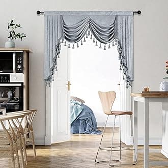 ELKCA Thick Chenille Window Curtains Valance for Living Room Silver Grey Curtain Valance for Bedroom,Rod Pocket (W69inch,1 Panel)