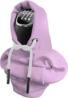 Gear Shift Cover, Car Shift Cover, Shift Knob Hoodie, Winter Warm Mini Hoodie for Car Shifter, Funny Car Accessories Shift Knob Cover Universal for Cars, Truck, SUV (Purple, 1PCS)