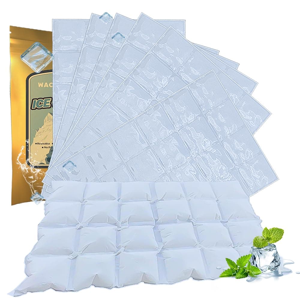 Ice Sheets for Coolers Reusable - Ice Pack Sheets - Large Flat Freezer Packs for Coolers - 96 Cube Ice Packs for Flexible Ice Mat - Long Lasting Ice Packs for Cooler