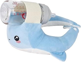 Baby Bottle Feeding Support Pillow, Independent Feeding Pad, Hands-Free Nursing Support (Blue Whale)